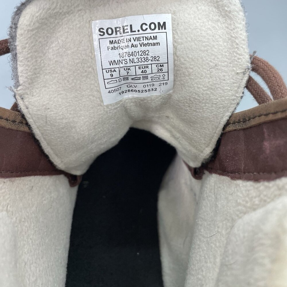 Sorel Harlow Lace Cozy Ankle Boots Shearling Fur‎ Waterproof Leather Womens 9 - Picture 12 of 12